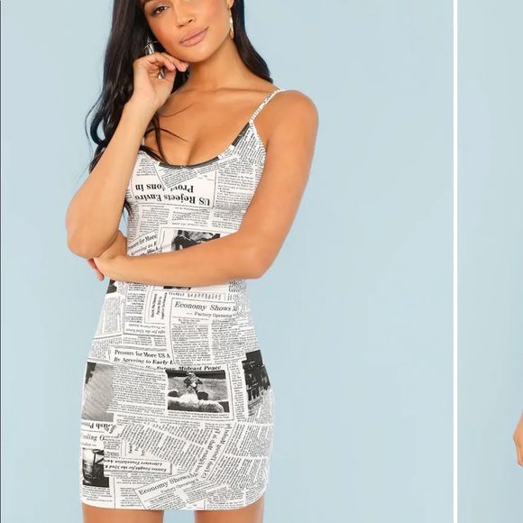 shein newspaper dress